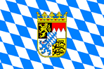 Bavarian Lozengy Flag with Lesser Coat of Arms